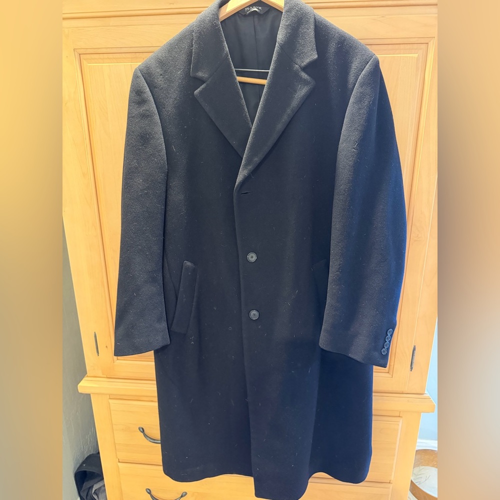 Jos. A. Bank Classic Black Wool Trench Coat 40R Men’s